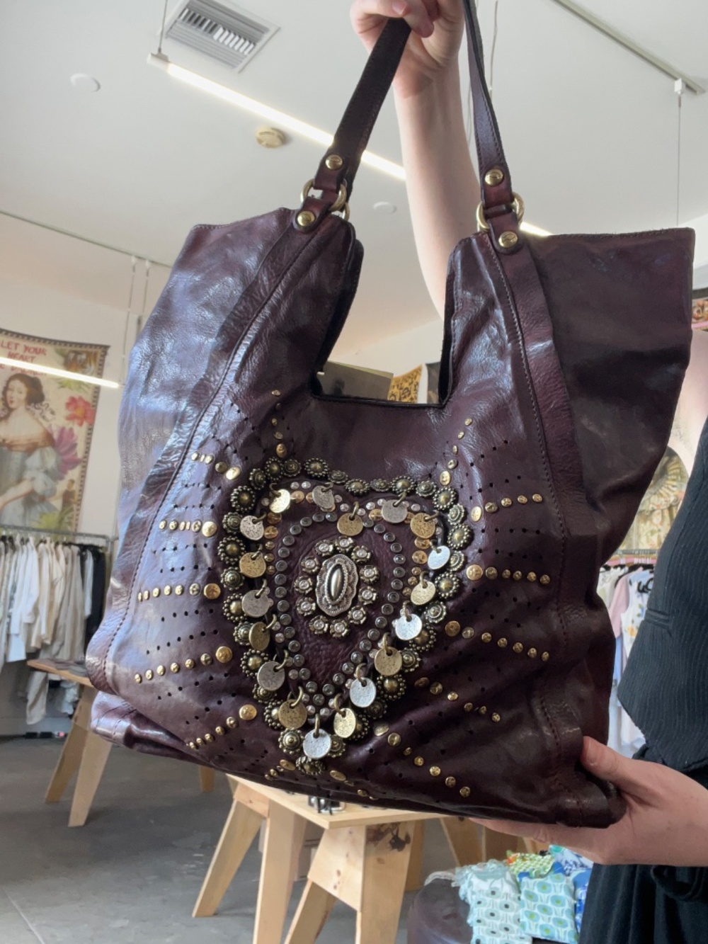 Campomaggi Embellished Tote in Vinaccia - Picture 2 of 3